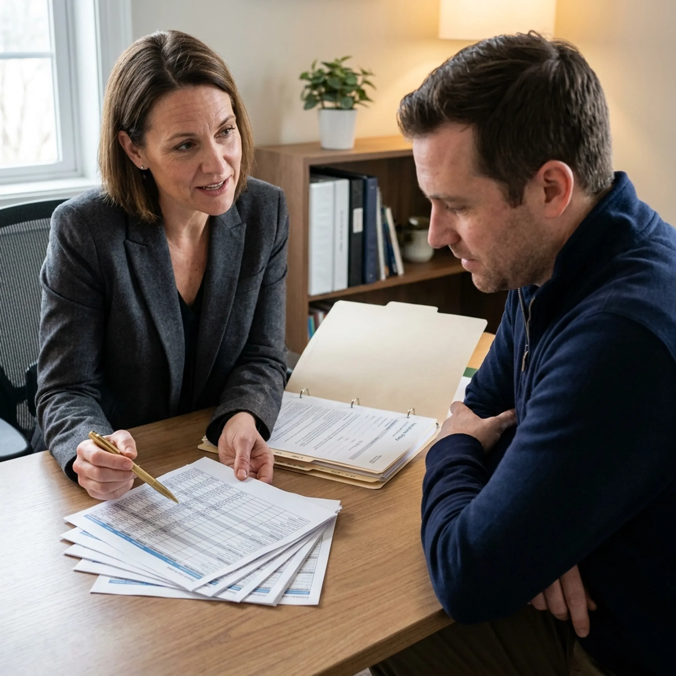 Healthcare advisor providing guidance on PPO insurance plan options