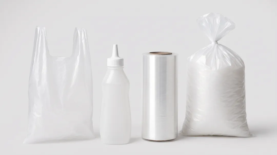 Common LDPE plastic products including bags film and squeeze bottles