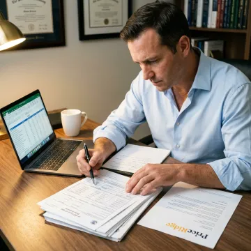 Duty refund broker reviewing customs documents
