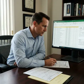 Customs specialist reviewing Section 301 drawback records