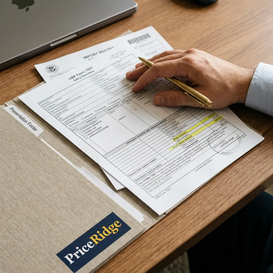 CBP Form 7501 entry summary review