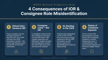 Four operational consequences of IOR and consignee role misidentification infographic