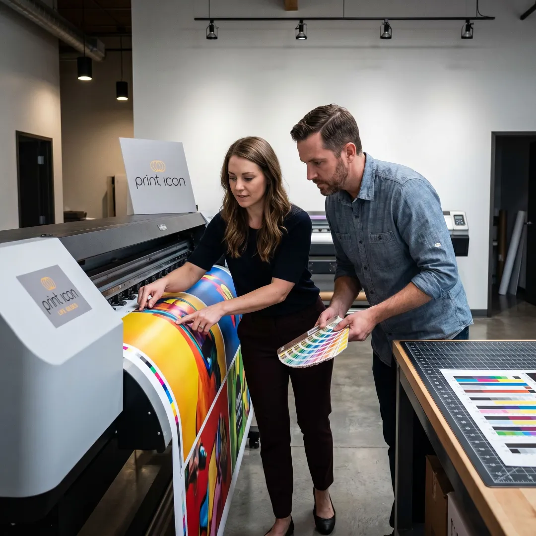 Large exhibition graphics being prepared for printing