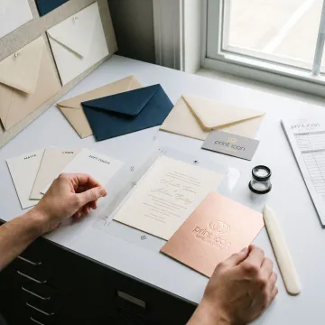 Wedding invitation proofing and printing process