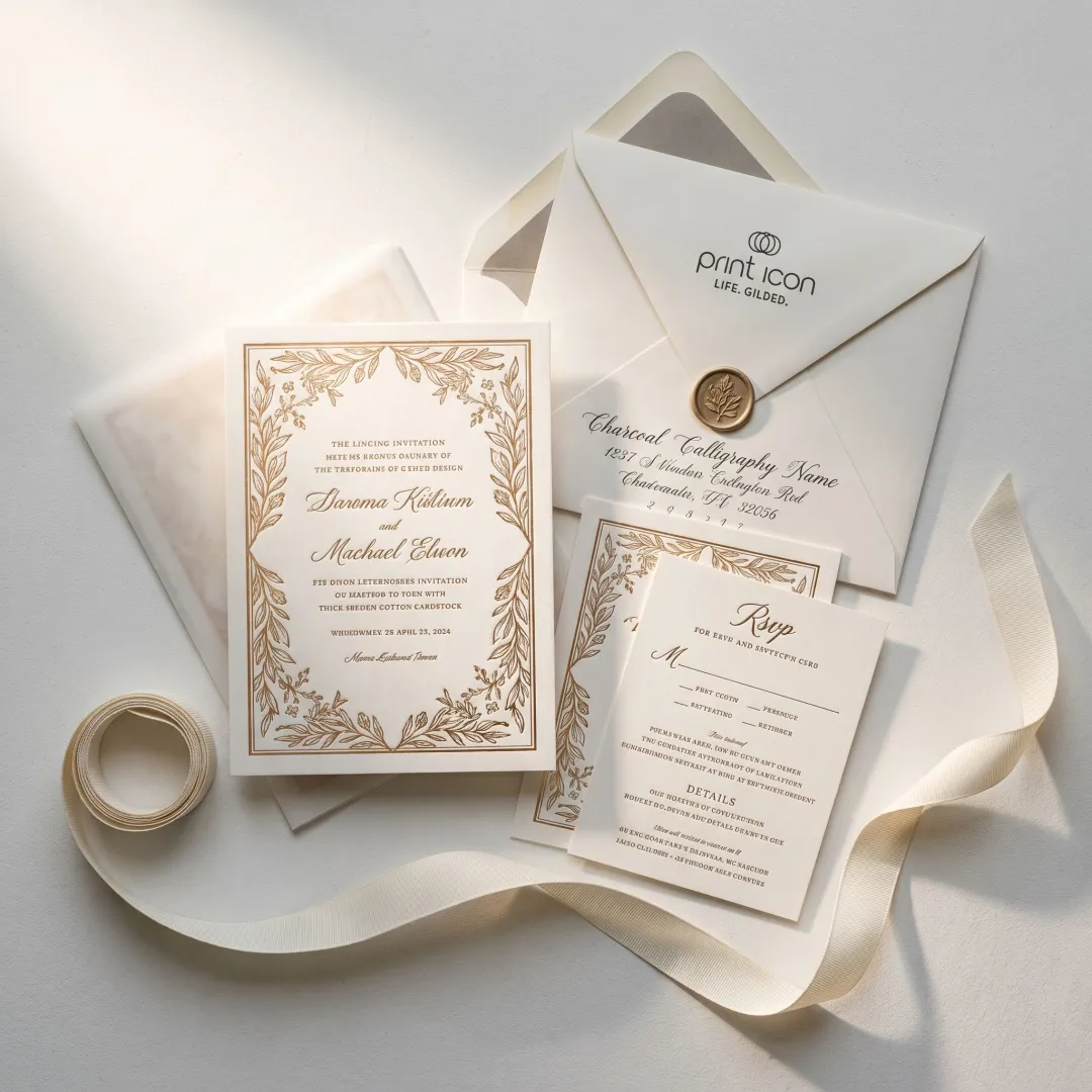 Luxury custom wedding invitation suite