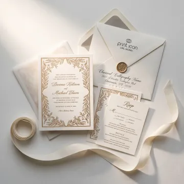 Luxury custom wedding invitation suite