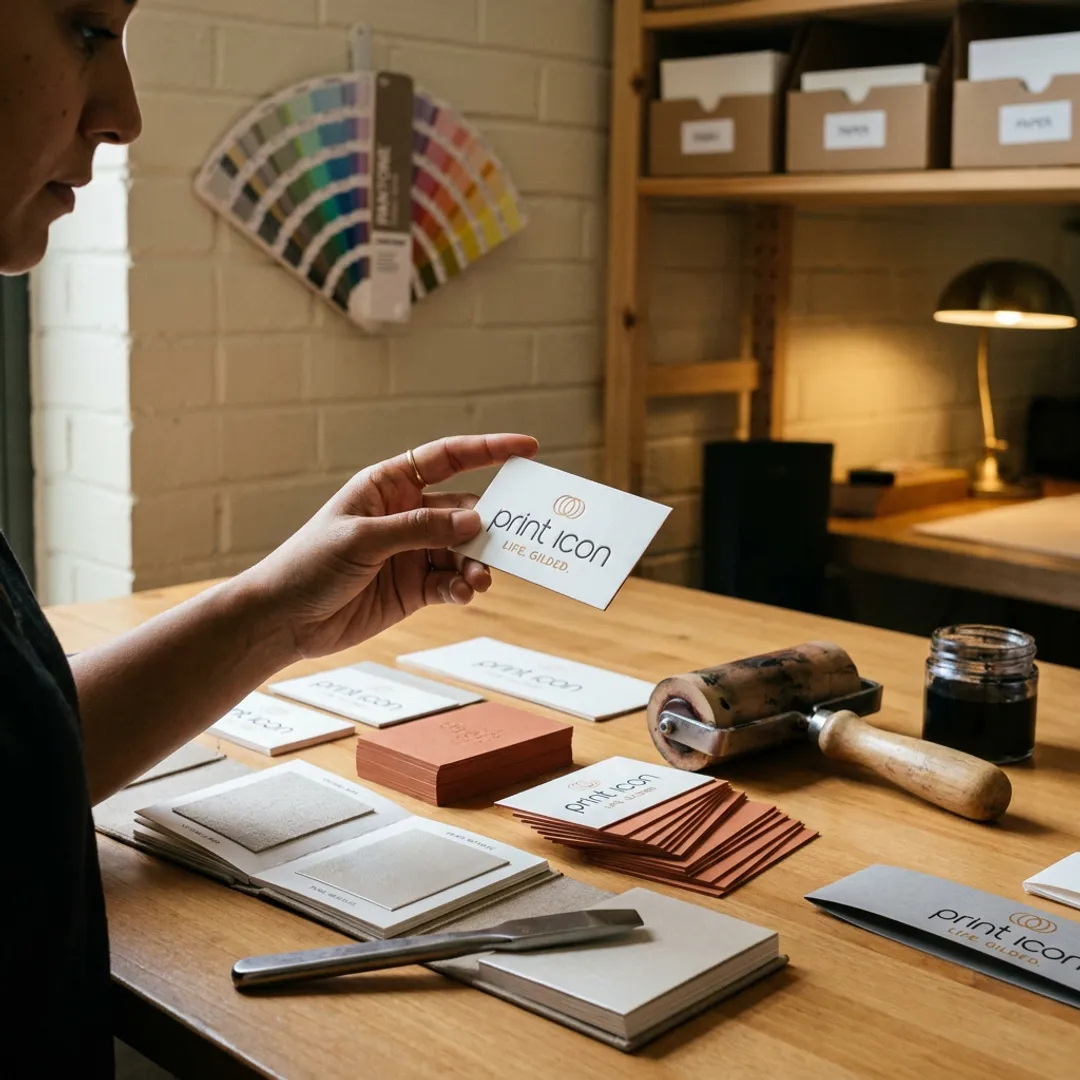 Letterpress business card production process