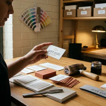 Letterpress business card production process