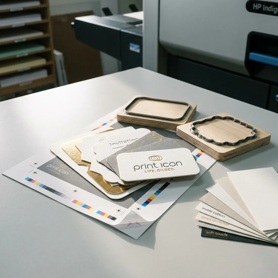 Custom die cut printed cards