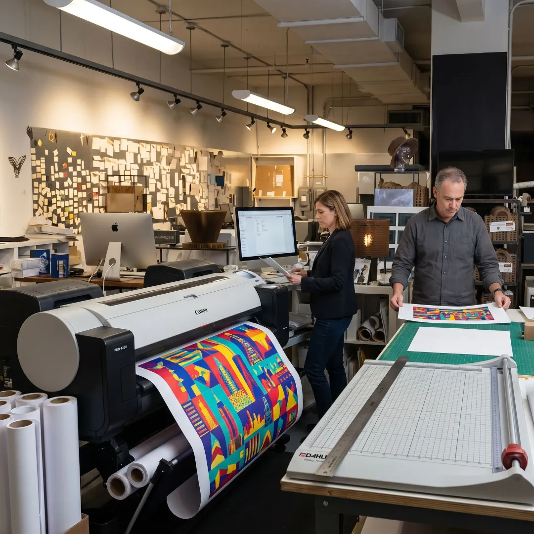 Large format printer producing a poster