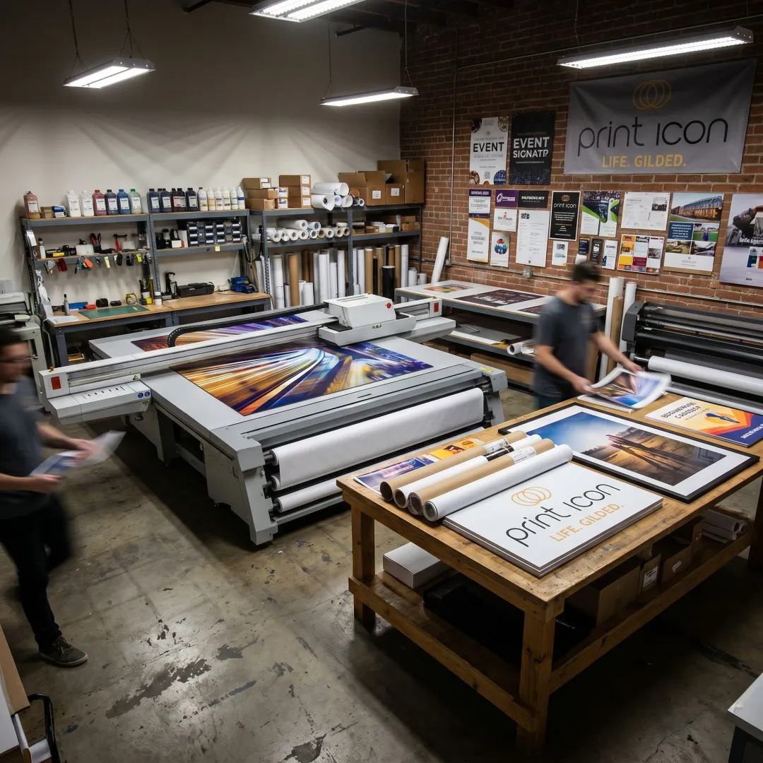 Same-day large print production in a print shop