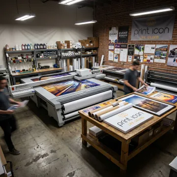 Same-day large print production in a print shop
