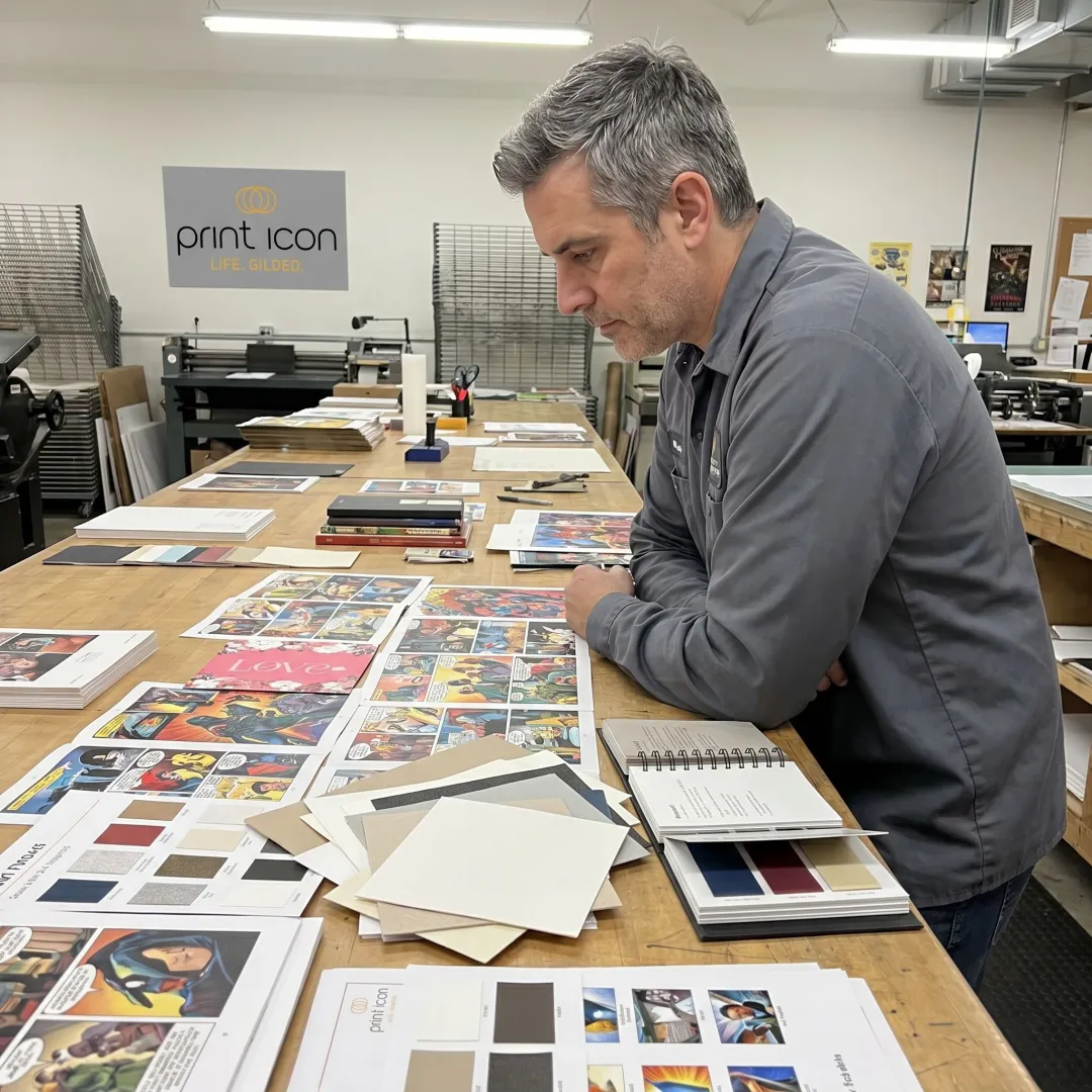 Comic book pages reviewed before printing