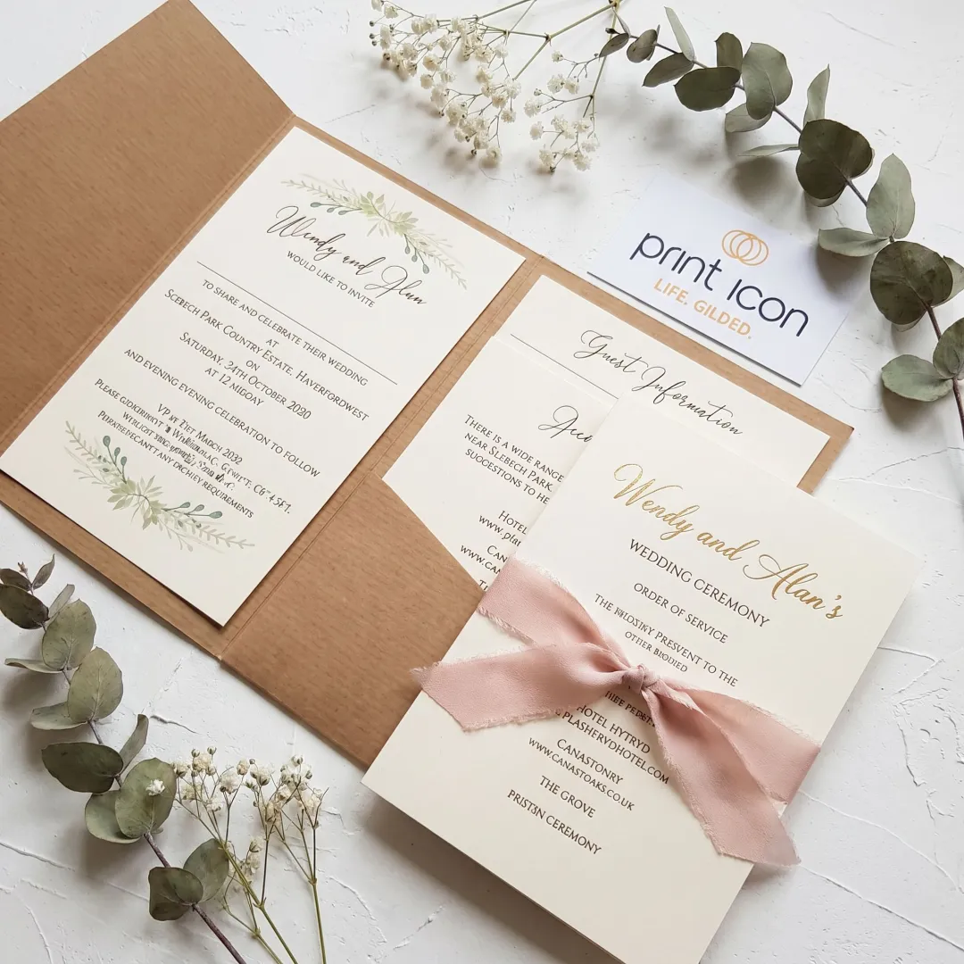 Elegant printed wedding programs on premium paper