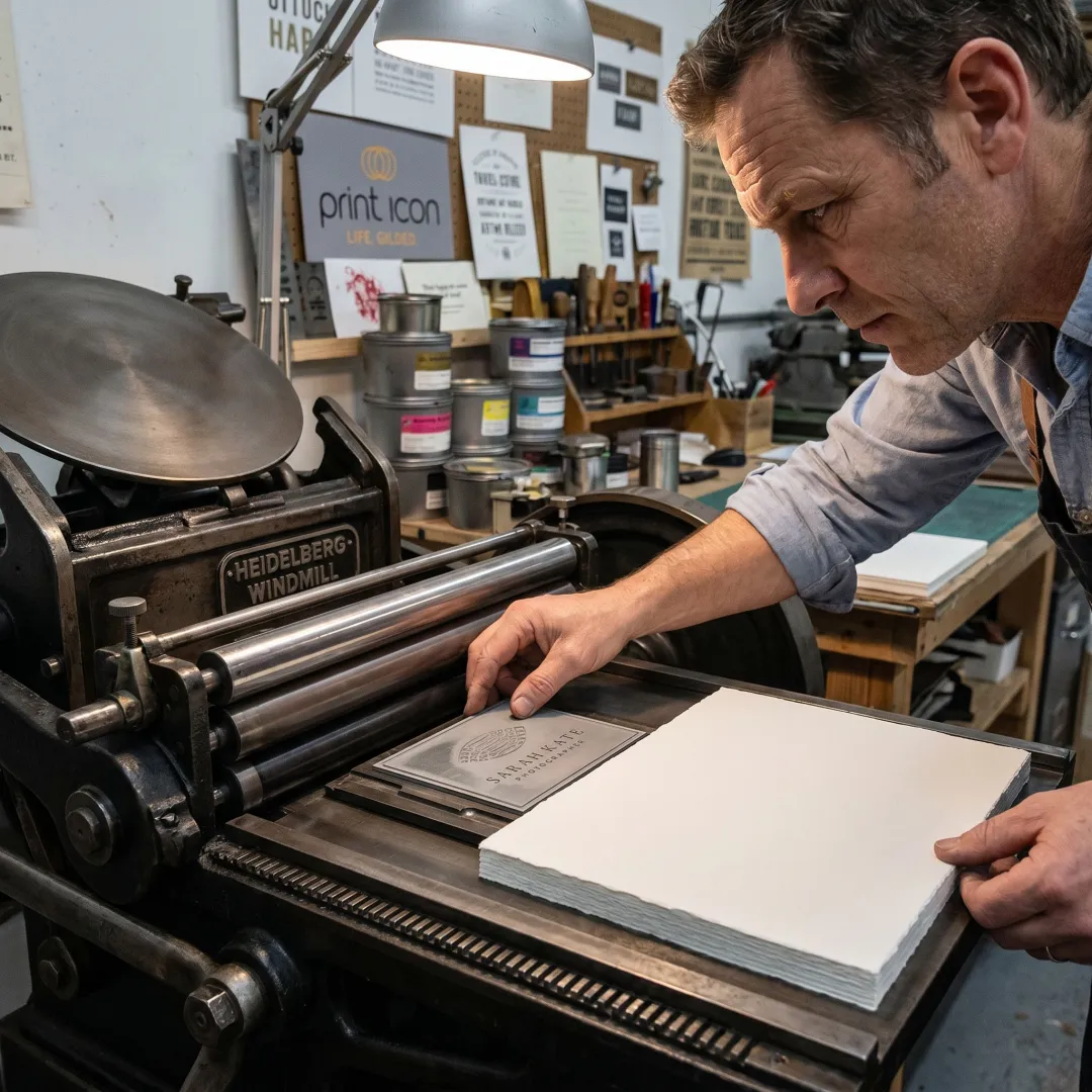 Letterpress press setup process