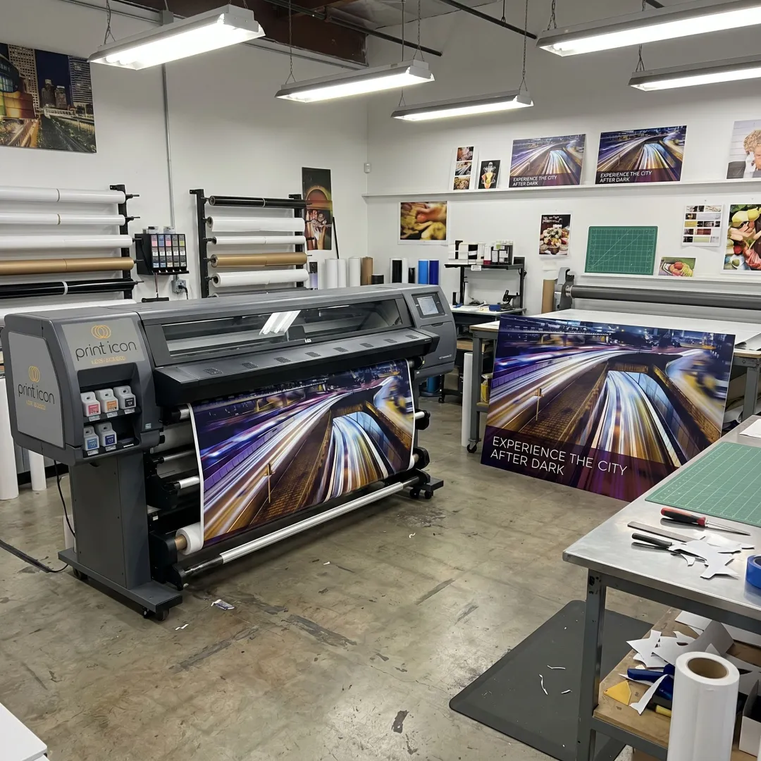 Large format signs and banners in production