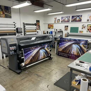 Large format signs and banners in production