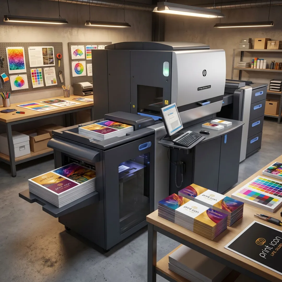 Digital printing press producing custom materials