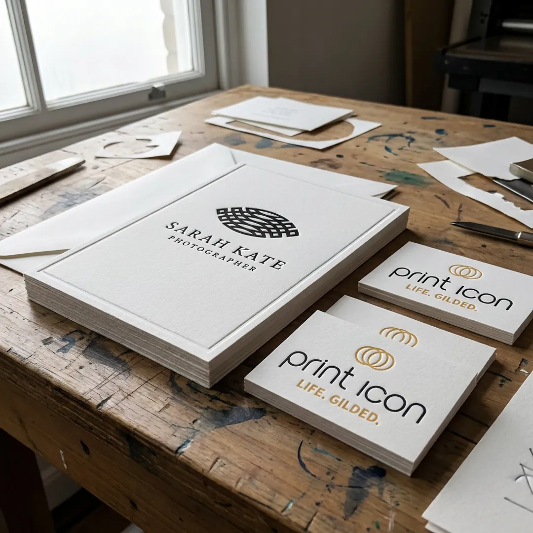 Custom letterpress invitations and business cards