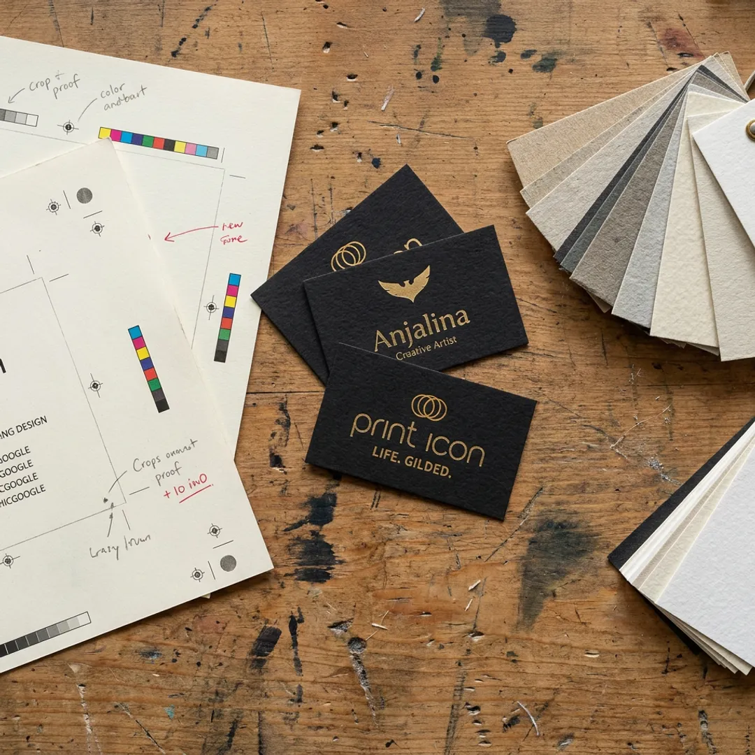 Custom business cards with premium paper and foil finish