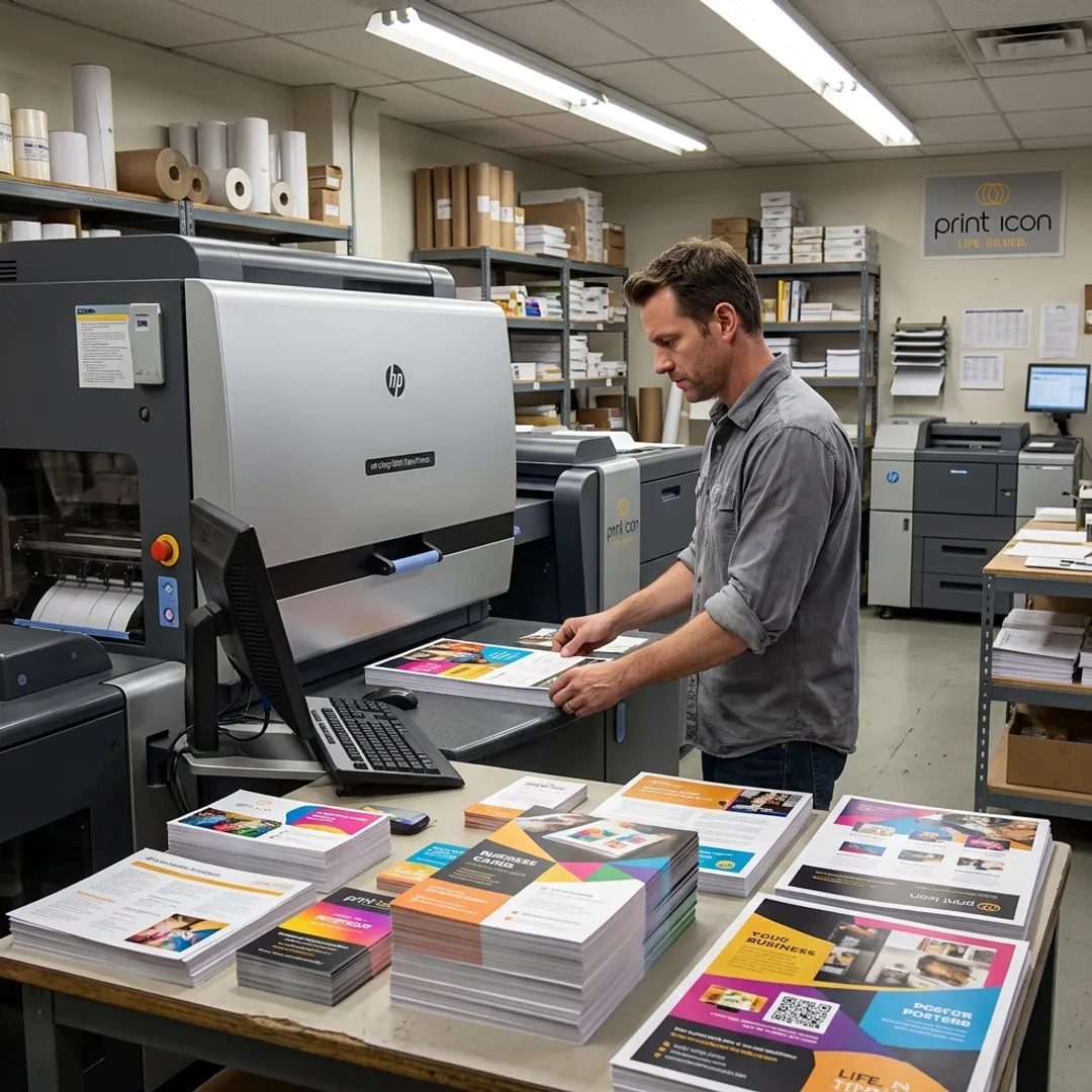 Fast custom printing production in a professional print shop