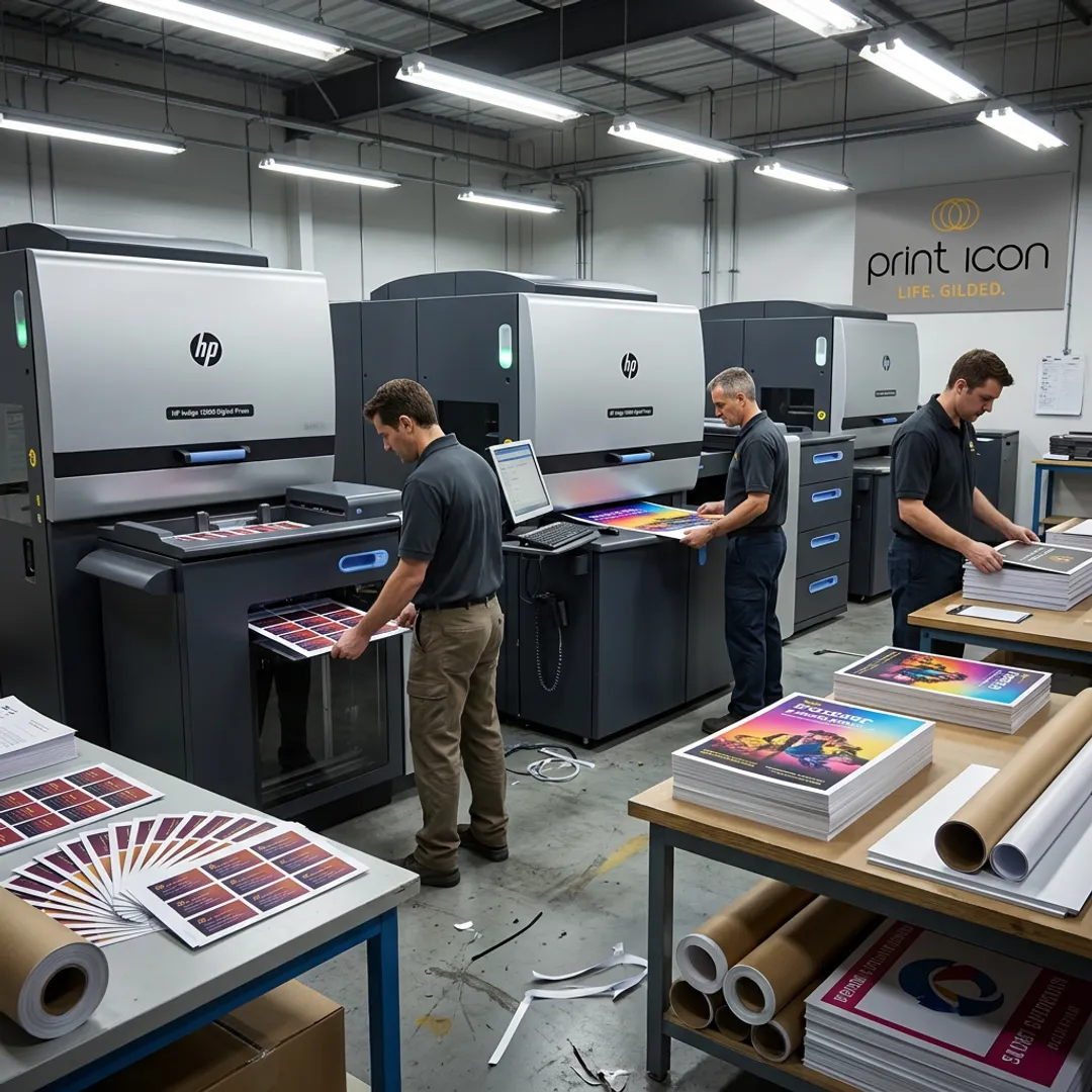 Rush printing production in a modern print shop