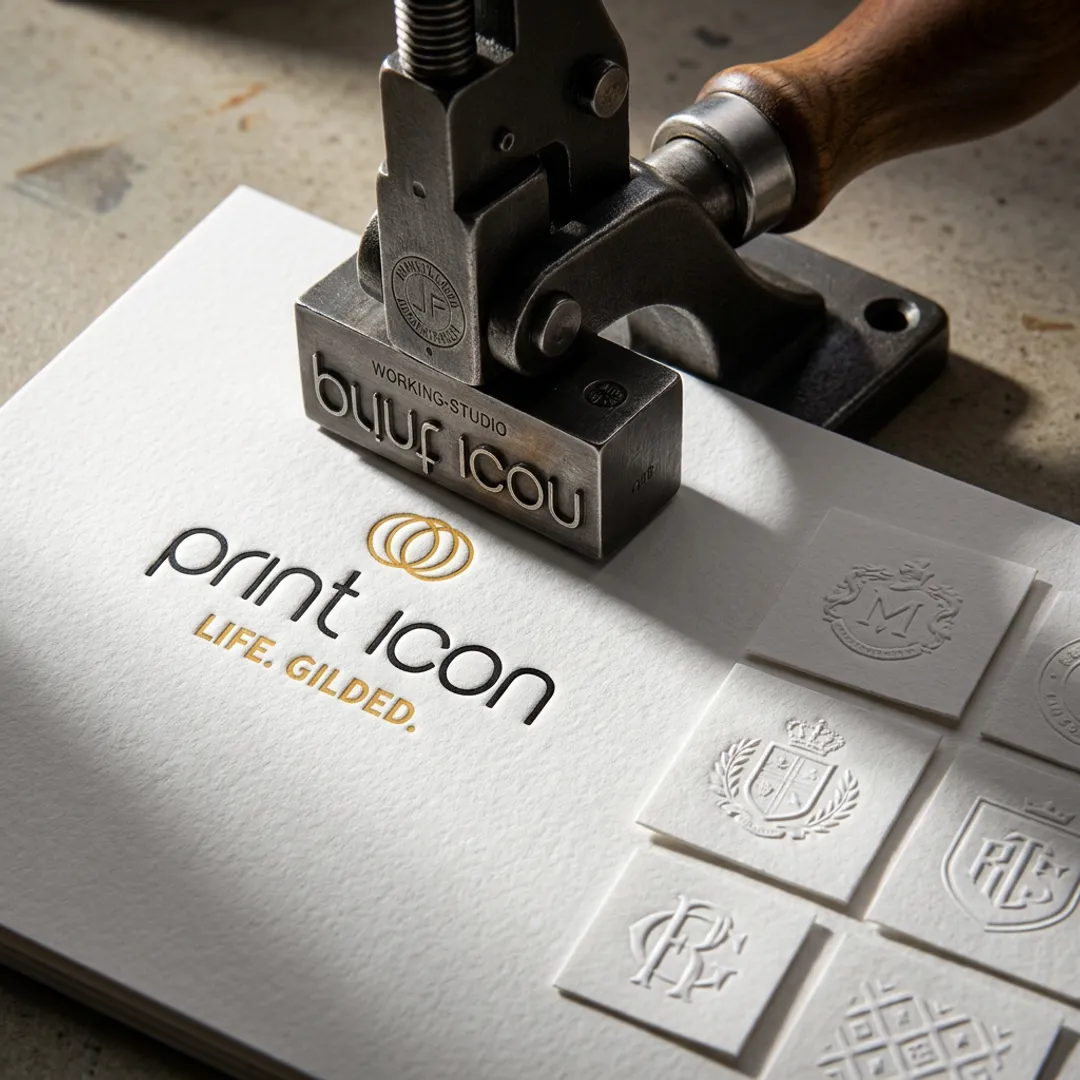 Custom logo embosser on branded stationery