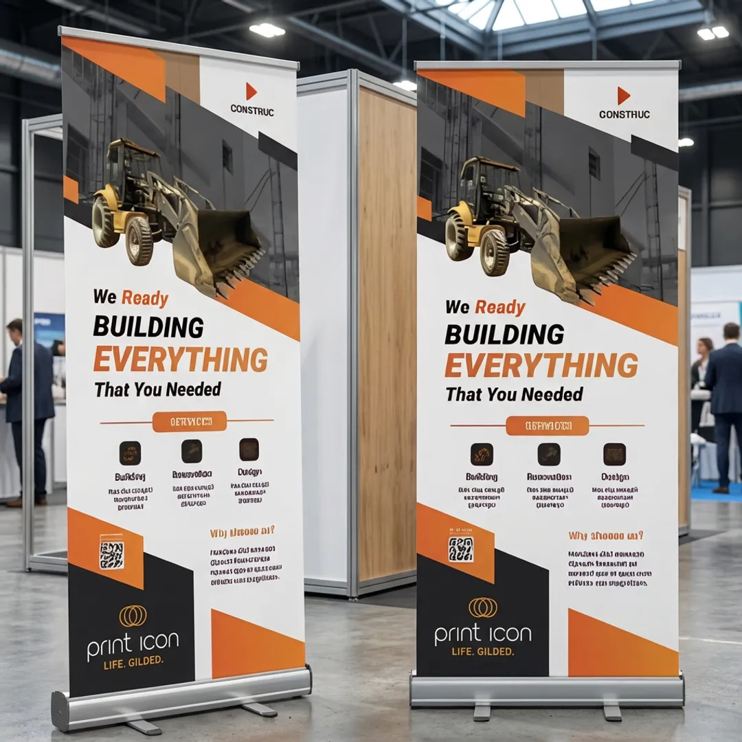 Retractable banner stand for trade show booth
