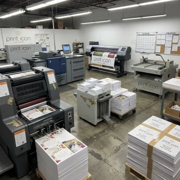 Print shop producing custom printed materials