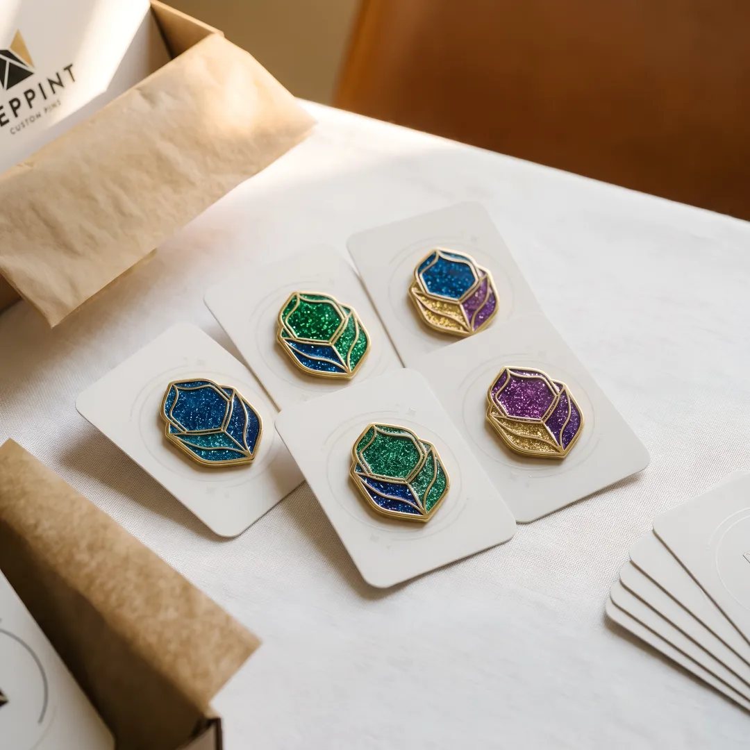 Custom Glitter Enamel Pins for Events & Merchandise