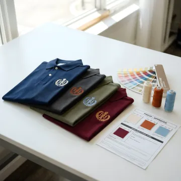 Custom embroidered pocket polo shirts