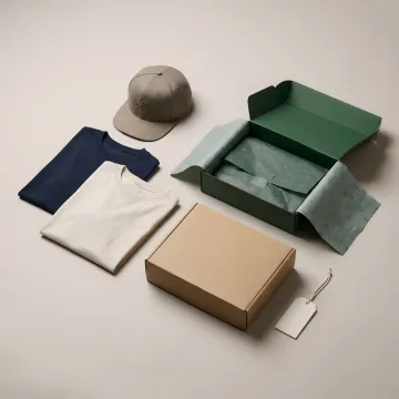 Custom apparel and packaging samples