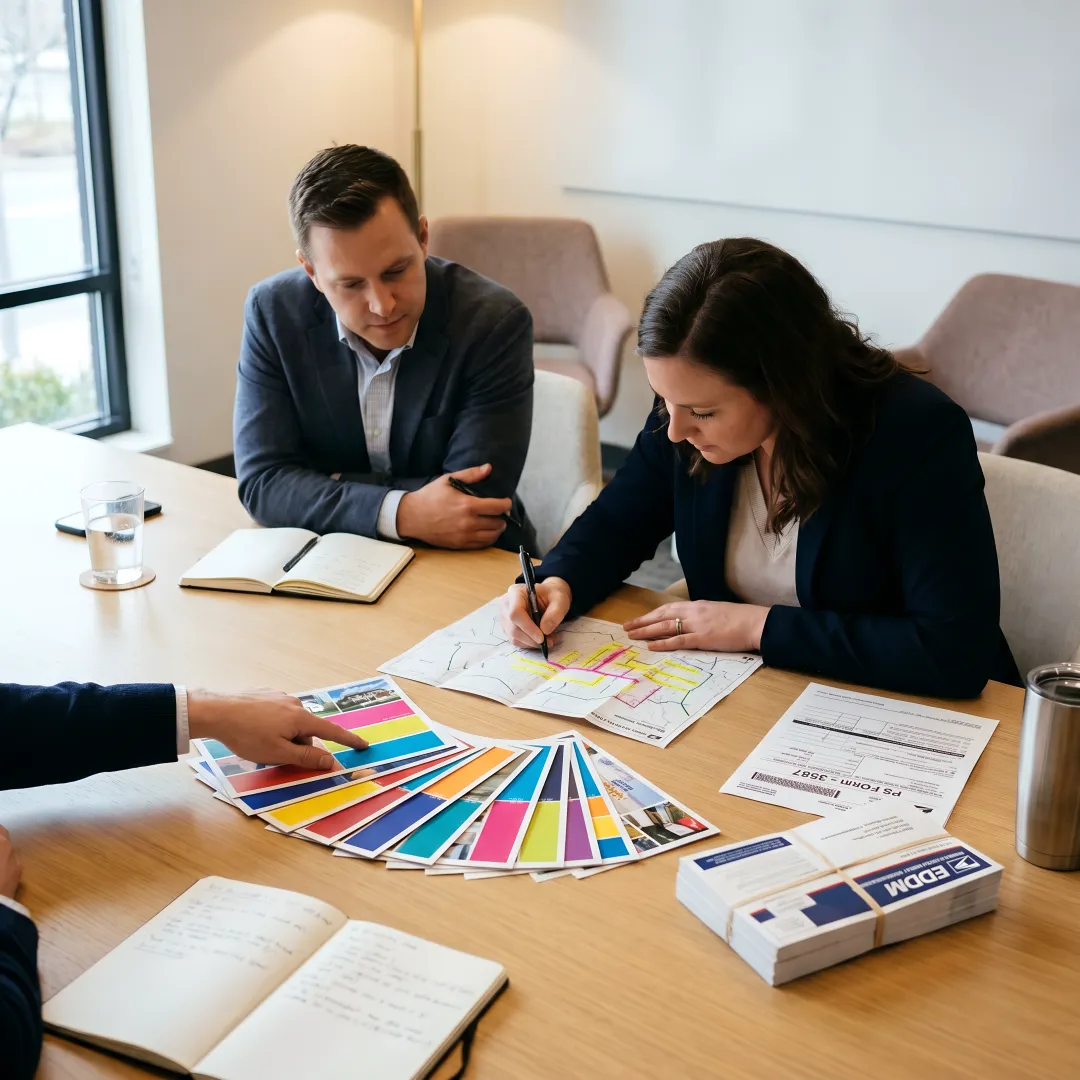 EDDM campaign planning and postcard proofing