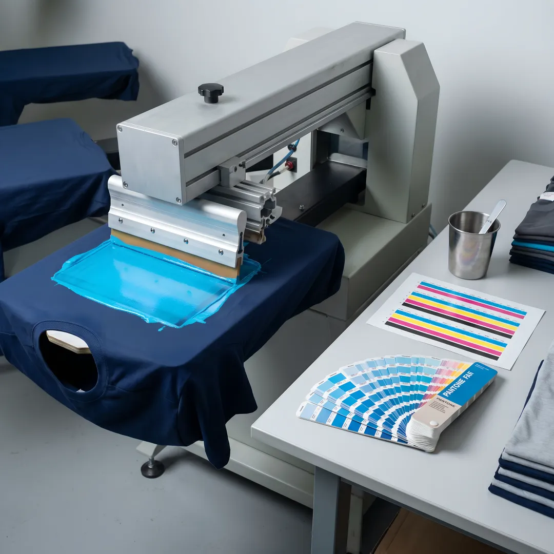 Screen printing production process for custom shirts