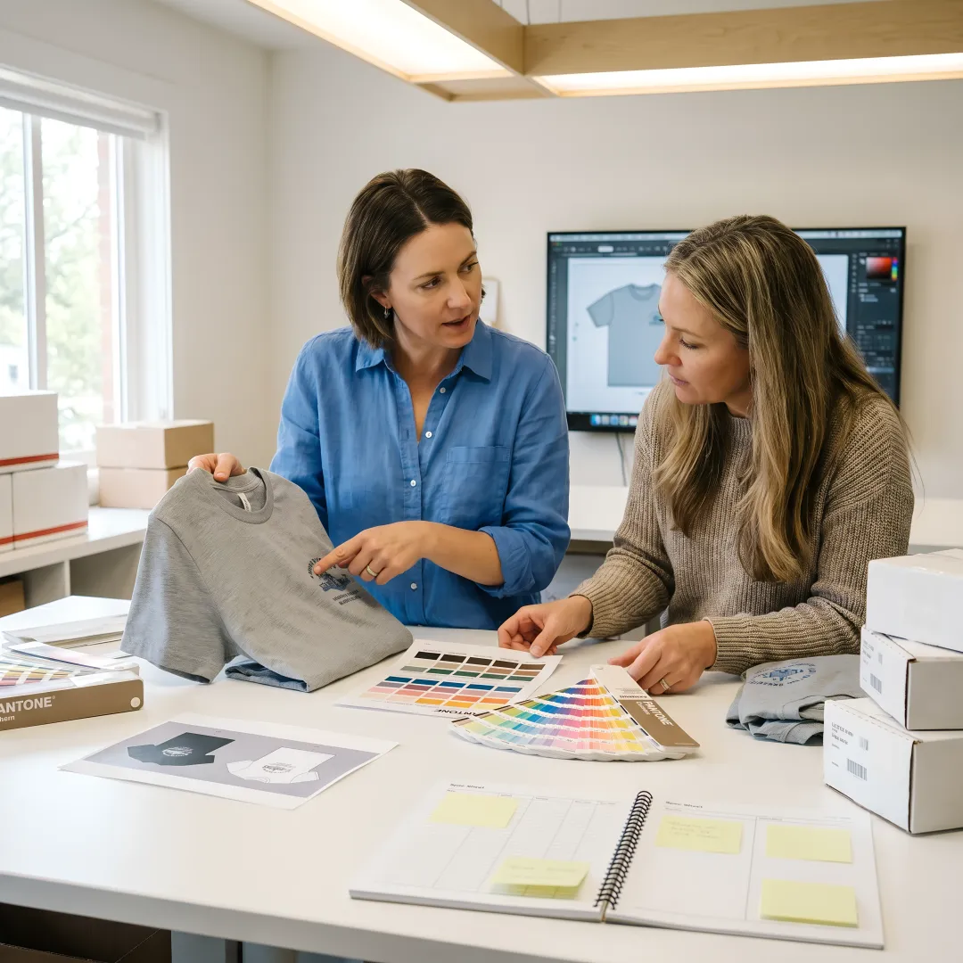 Corporate t-shirt printing process