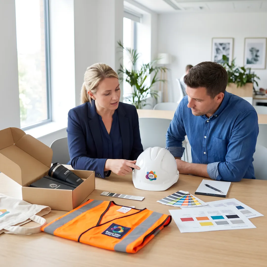 Construction swag planning and product samples