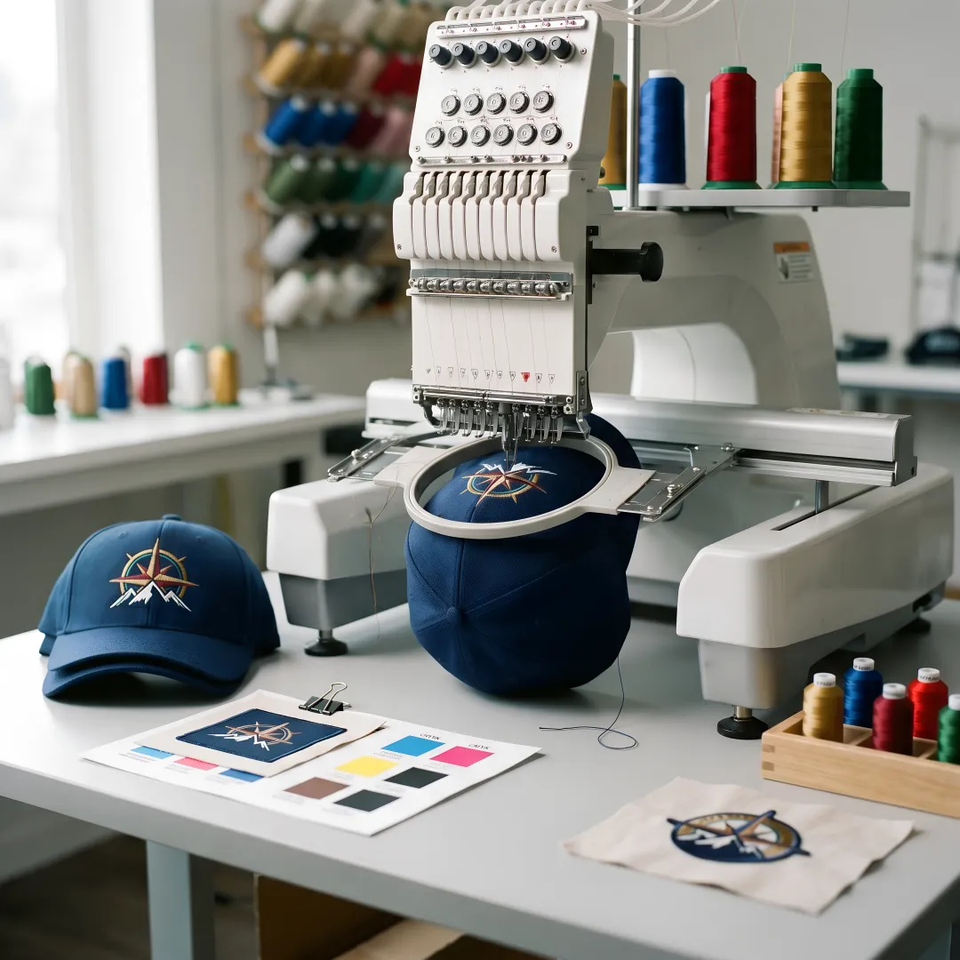 Embroidered hat production process