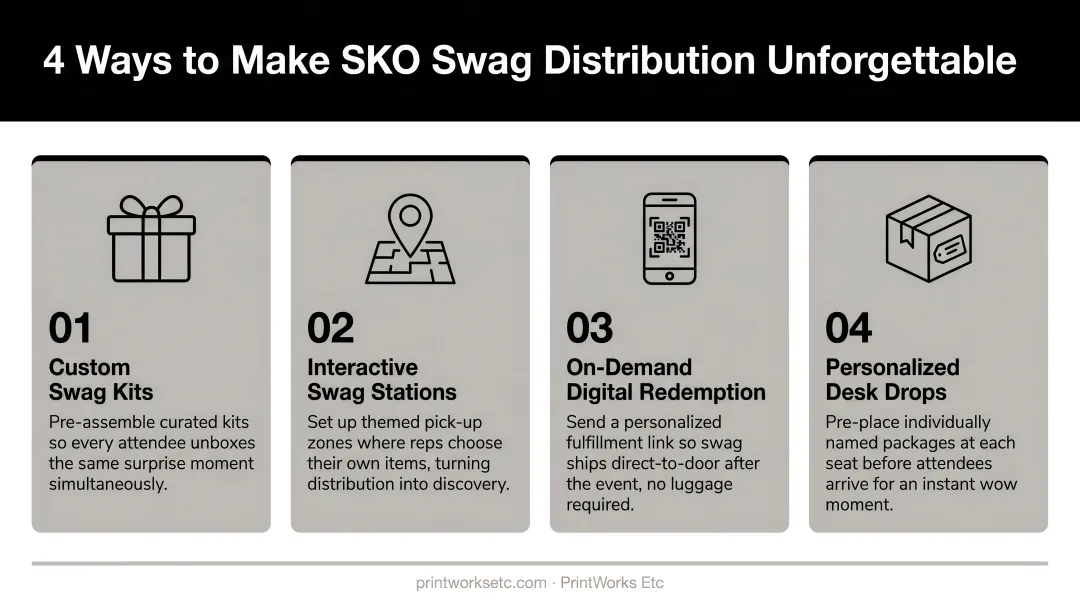 Four methods for turning SKO swag distribution into a memorable experience