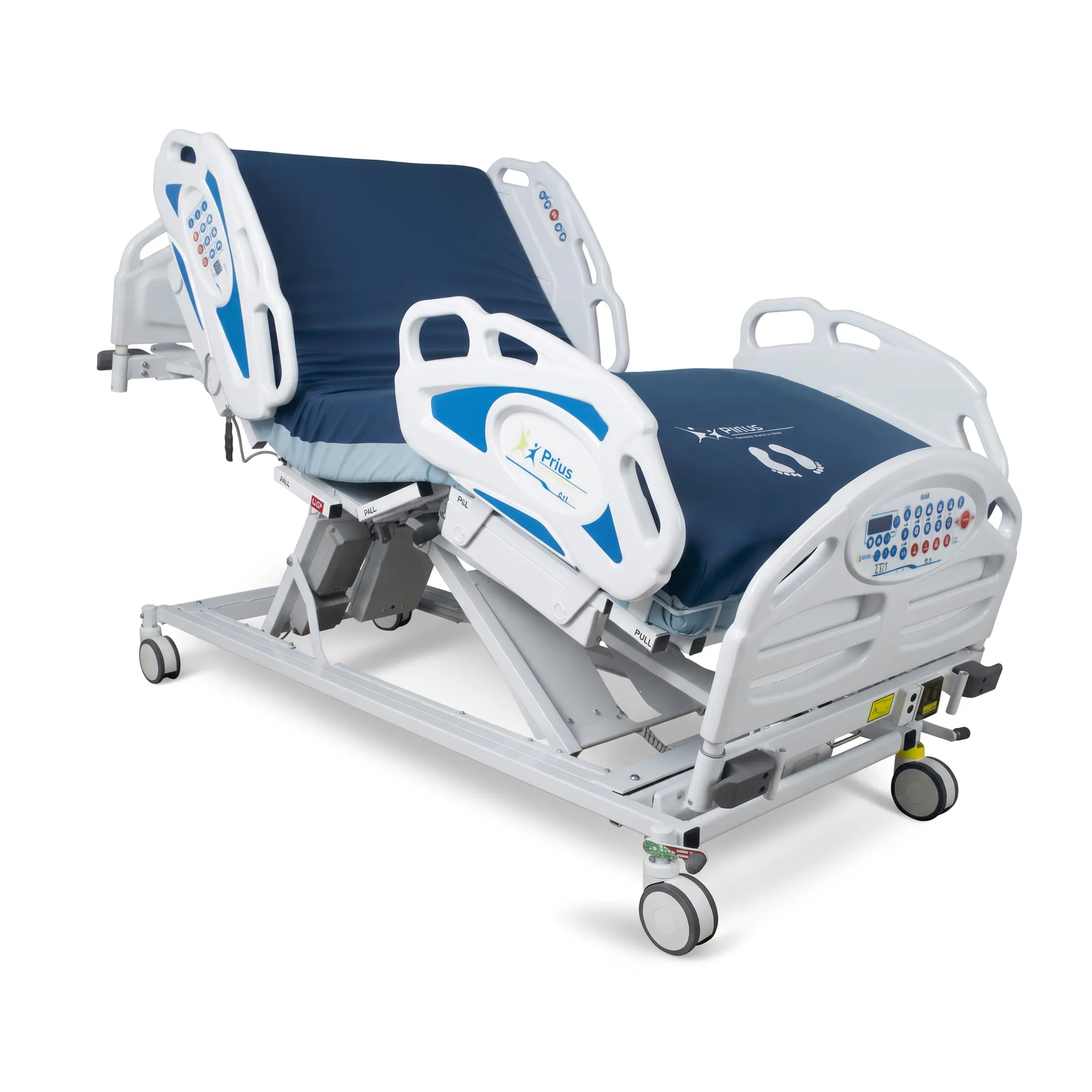 Therapeutic support surface on a specialty hospital bed