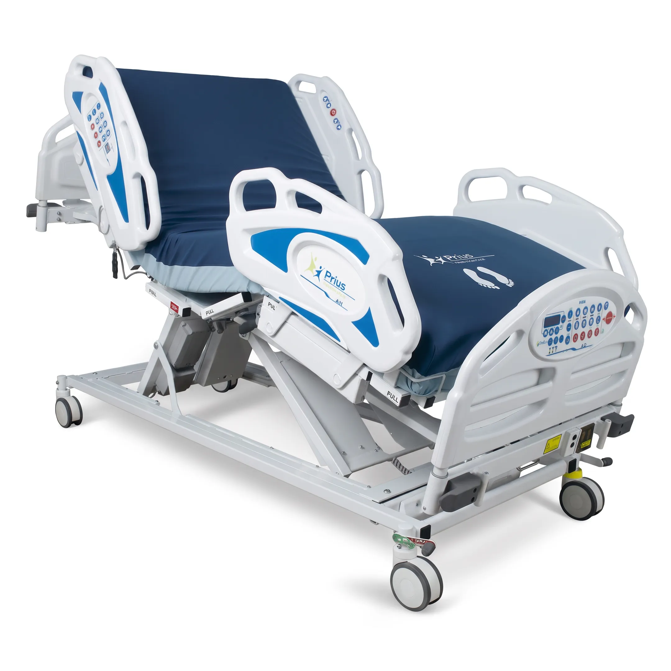 Hospital recovery bed with therapeutic mattress in a clean patient care setting