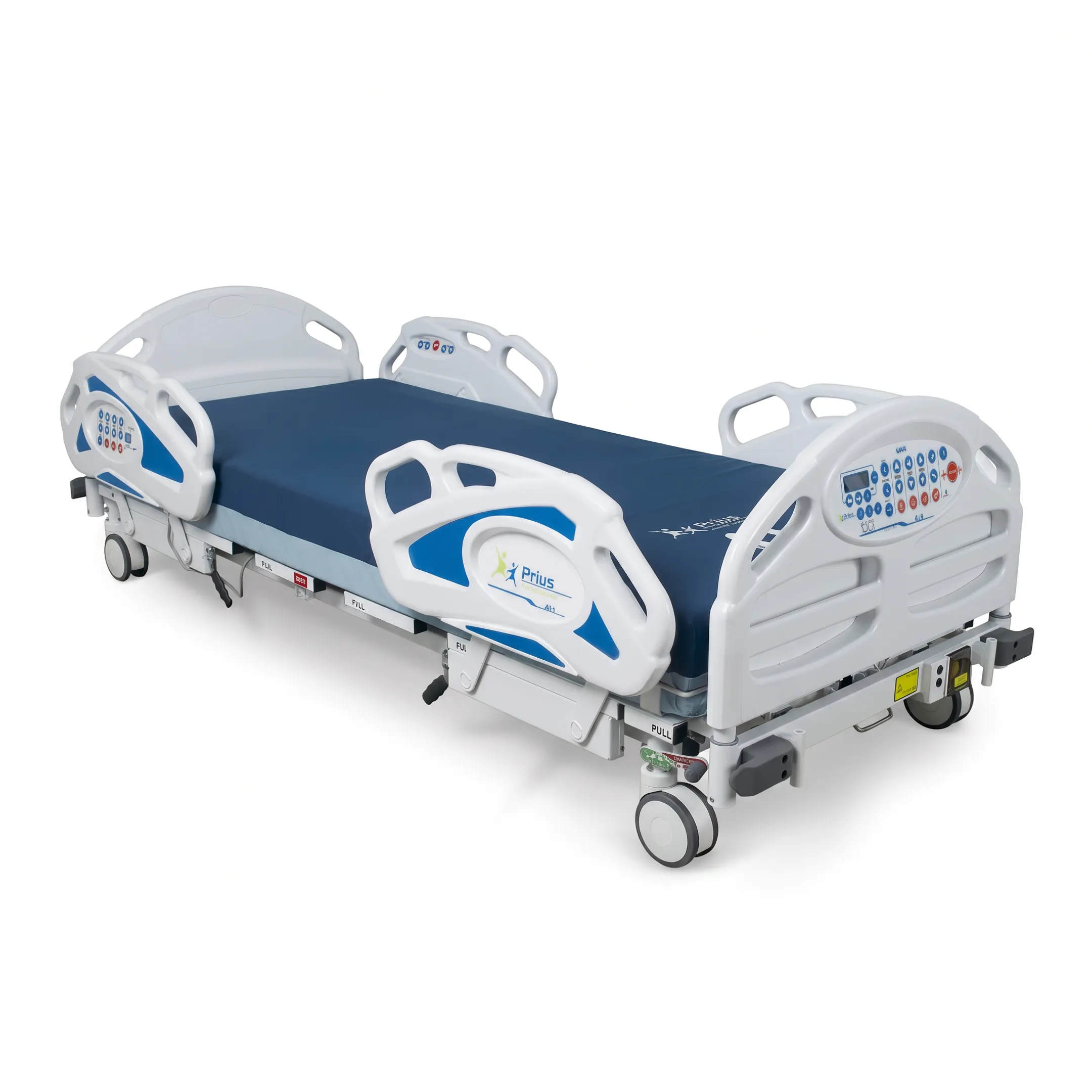 Specialty hospital bed with therapeutic support surface in a clinical care setting