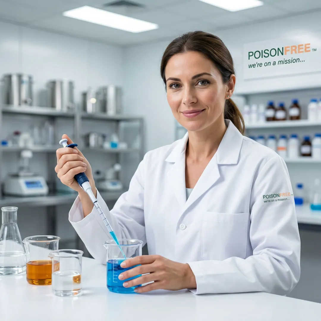 Chemist developing custom formulations in FDA compliant laboratory