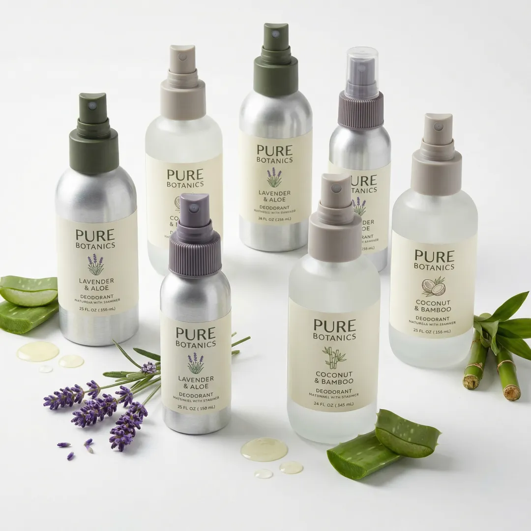 Toxin-free deodorant spray bottles with custom private labels