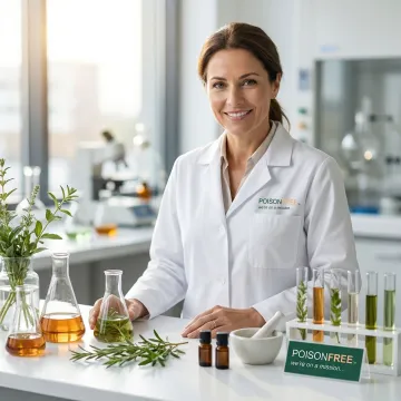 Laboratory scientist formulating toxin-free intimate gel products with natural ingredients