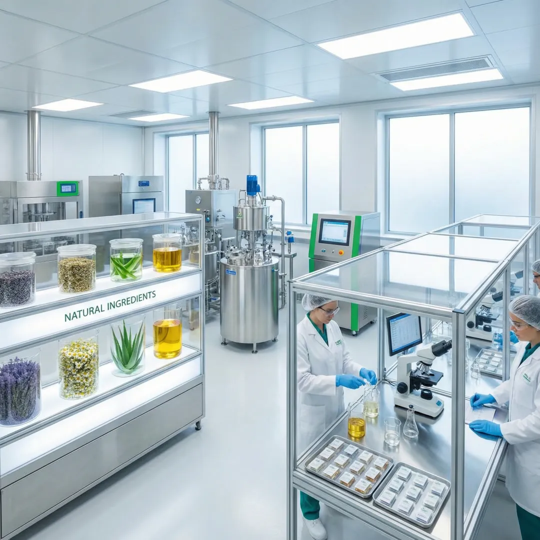 Private label feminine care products manufacturing facility with natural ingredients