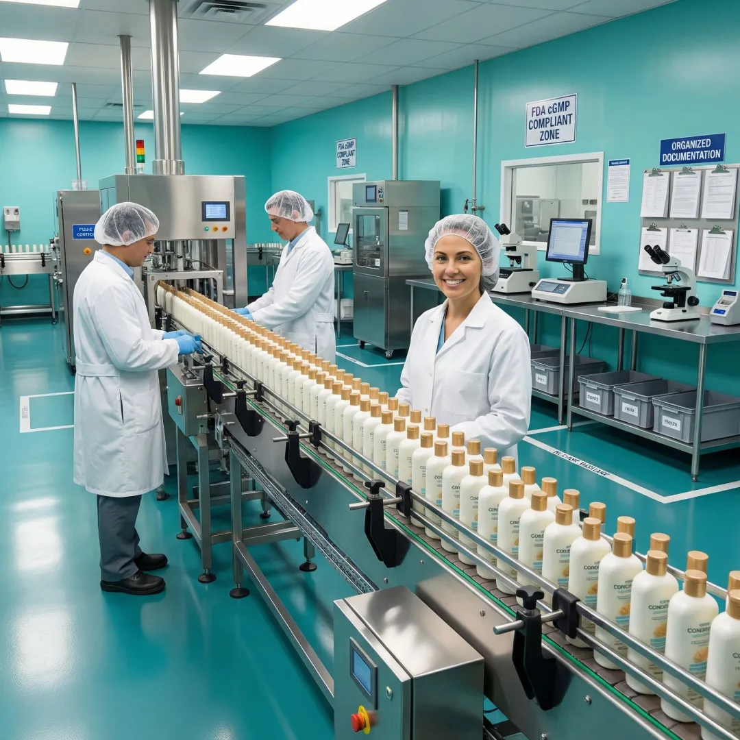 Professional conditioner manufacturing facility with quality control