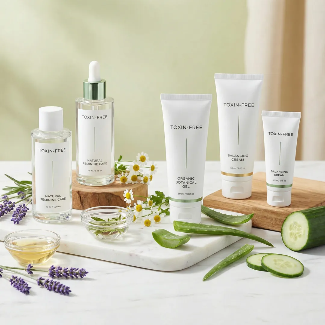 Natural feminine care products with botanical ingredients