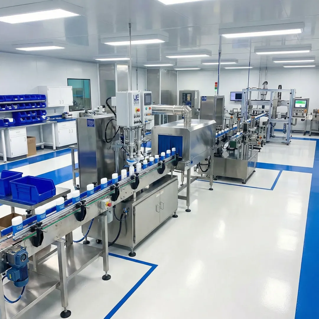 Private label deodorant stick manufacturing facility with production equipment