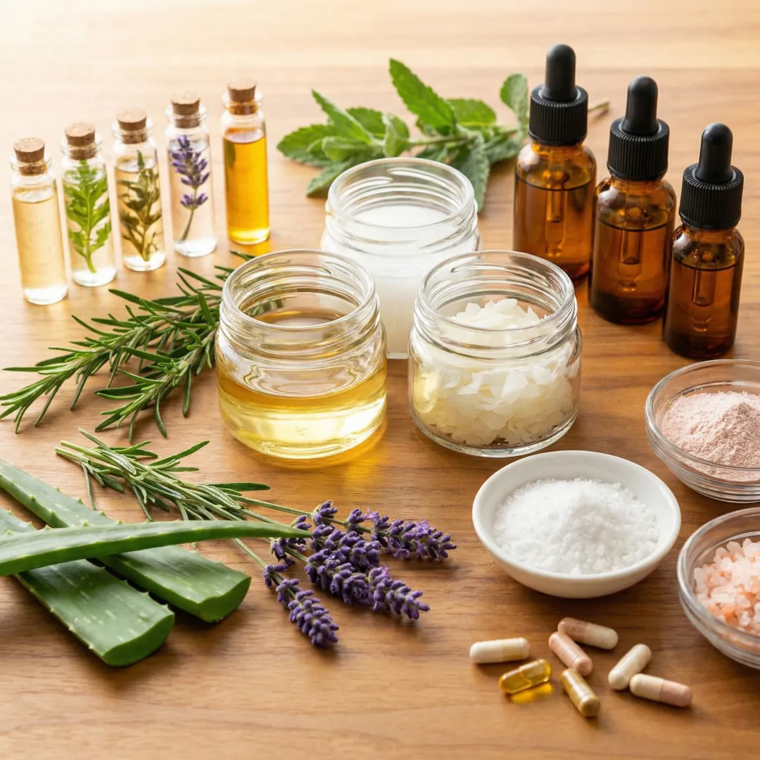 Natural plant-based shampoo ingredients and botanical extracts