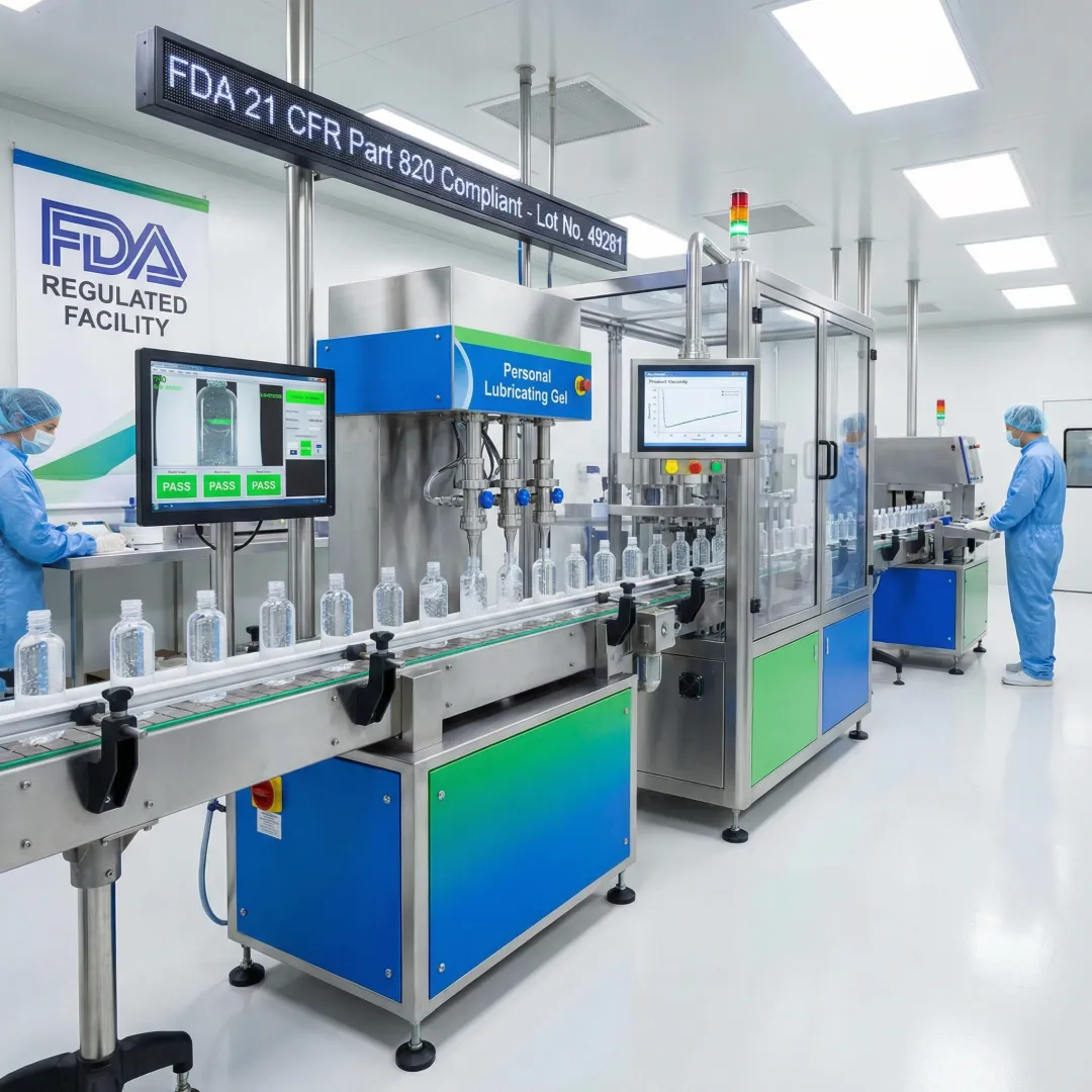 FDA compliant private label lubricating gel manufacturing facility with quality control